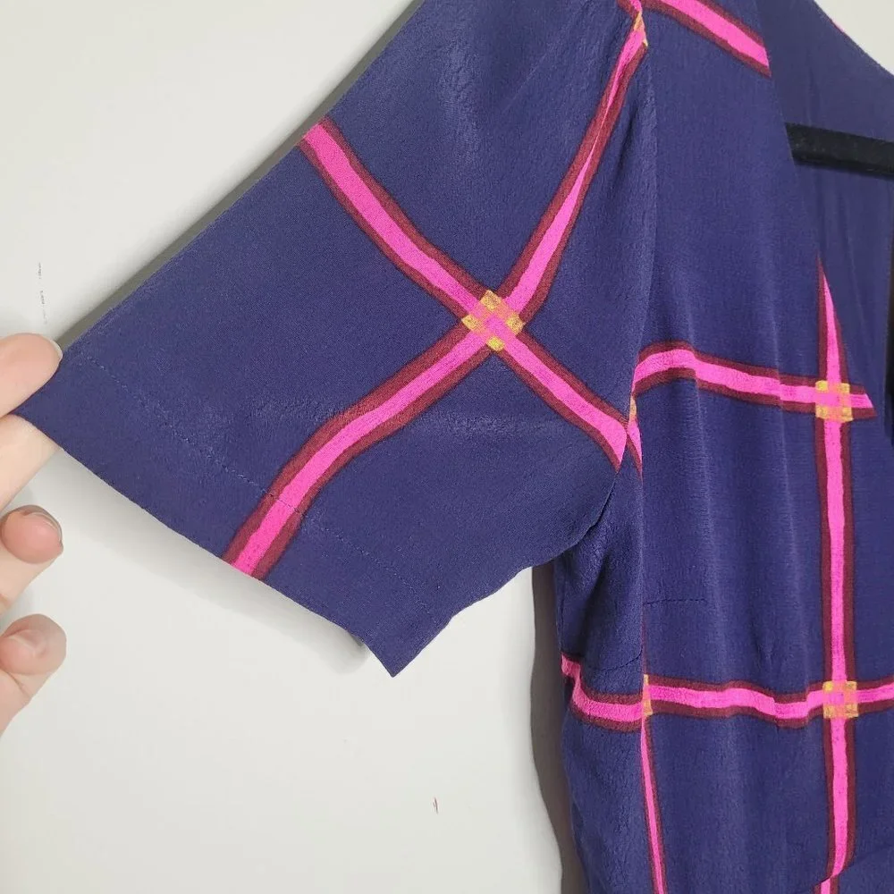 HD in Paris Anthro Handkerchief Asymmetrical hi lo short sleeve Dress size 4 - Picture 2 of 10